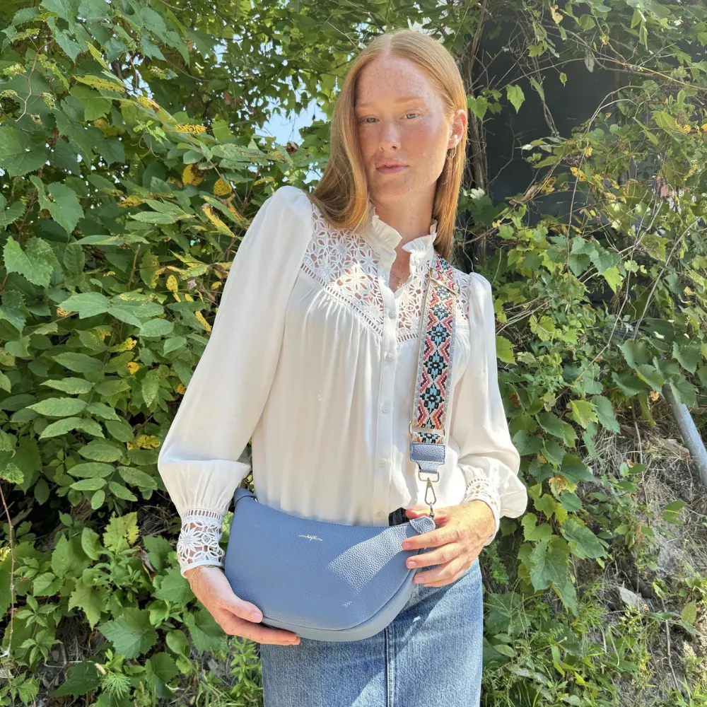 Espe Crescent Crossbody Blue Bag (Women's)