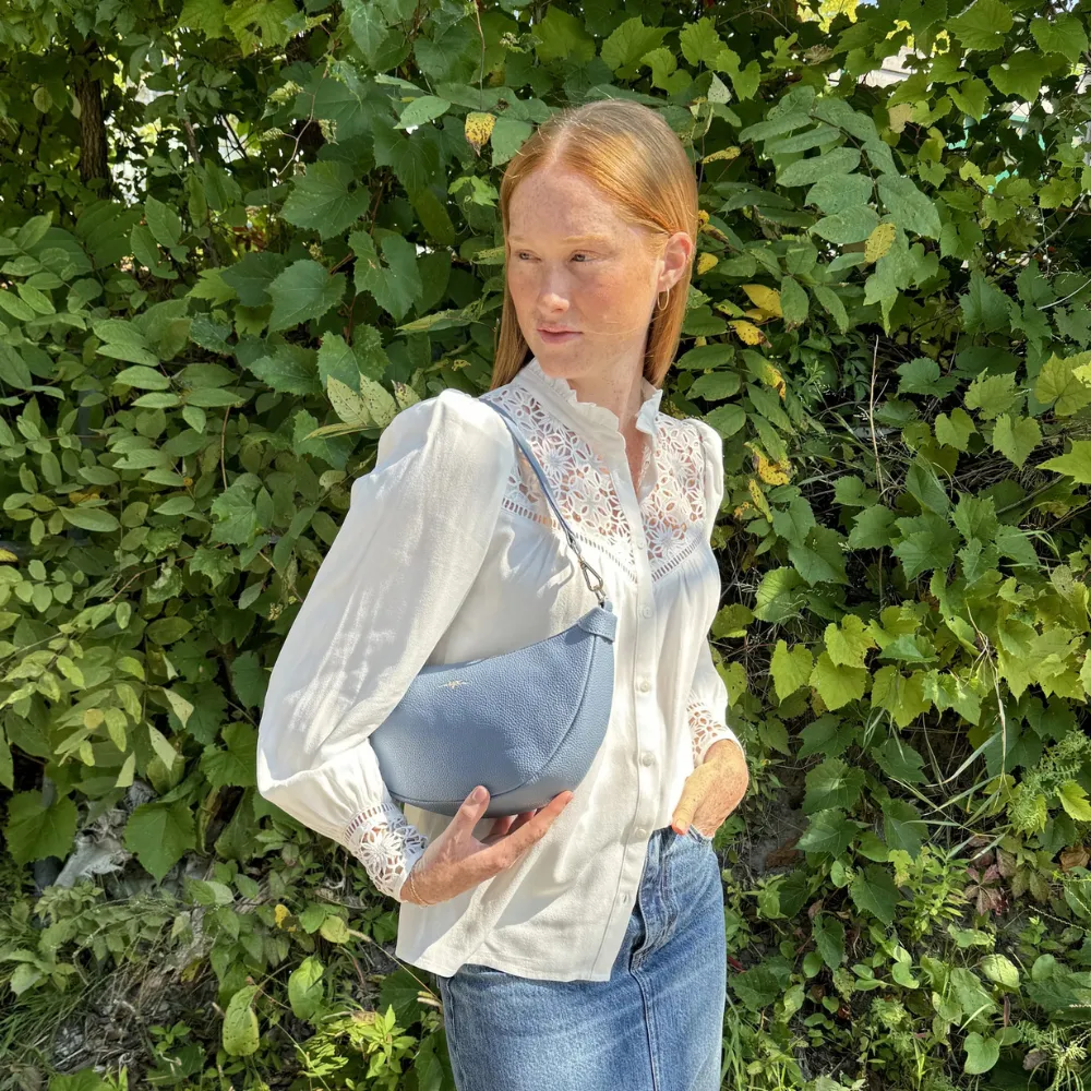 Espe Crescent Crossbody Blue Bag (Women's)