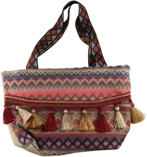 Ethnic Style Bohemian Shoulder Bag, Large Capacity Colorful Crossbody Bags Woven Tote Bag Handbag Messenger Bag, Color, One Size