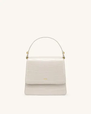 FAE Top Handle Crossbody - Ivory Croc