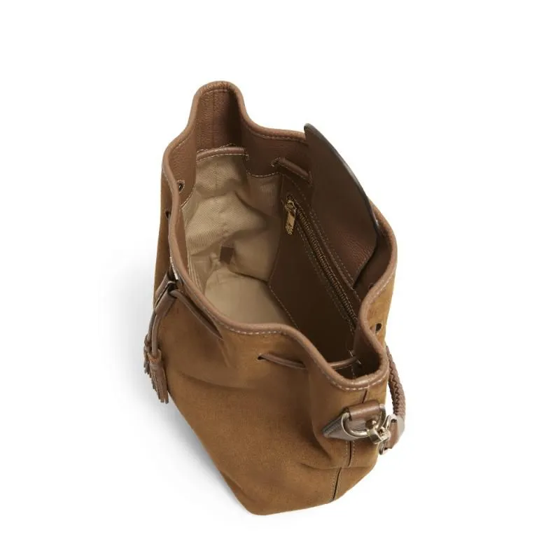 Fairfax & Favor Bibury Suede Ladies Bucket Bag - Tan