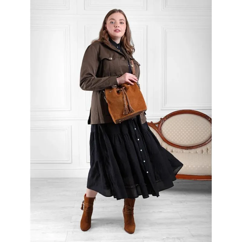 Fairfax & Favor Bibury Suede Ladies Bucket Bag - Tan