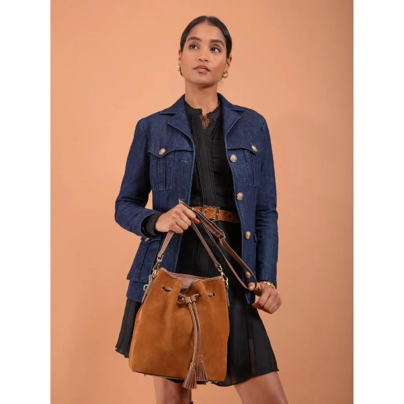 Fairfax & Favor Bibury Suede Ladies Bucket Bag - Tan