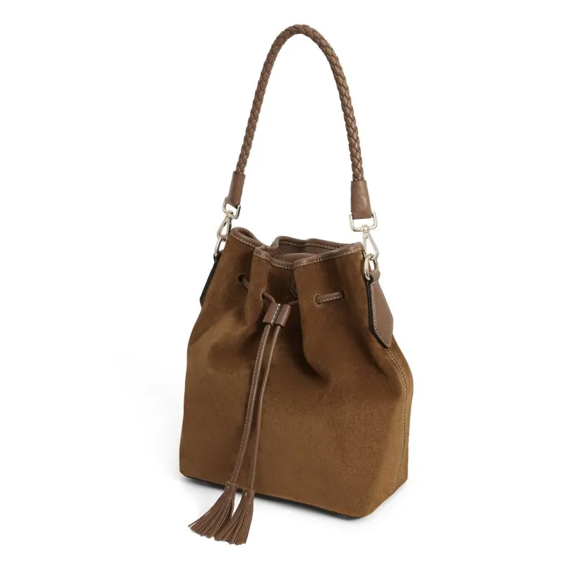Fairfax & Favor Bibury Suede Ladies Bucket Bag - Tan