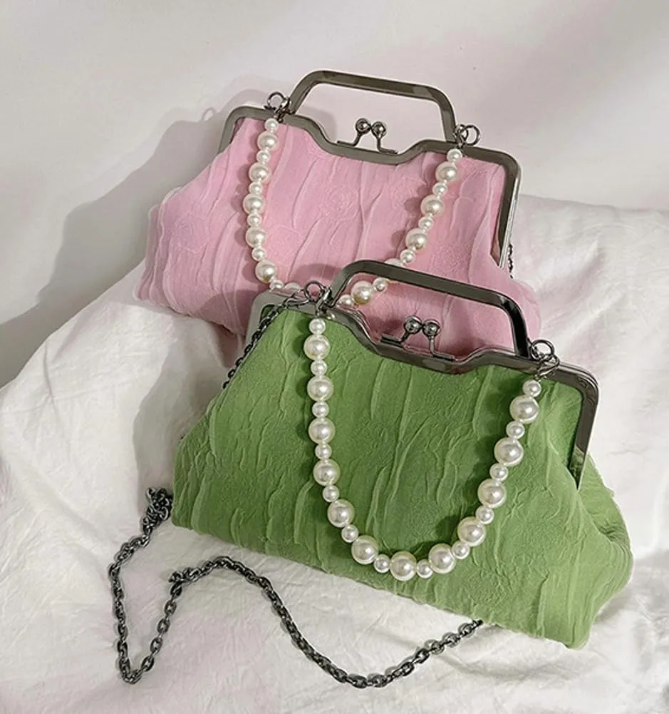 Fairy Chic Bag for Women Soft Nylon Crossbody Hobo Shoulder Bag Aesthetic Clutch Underarm Purse Handbag