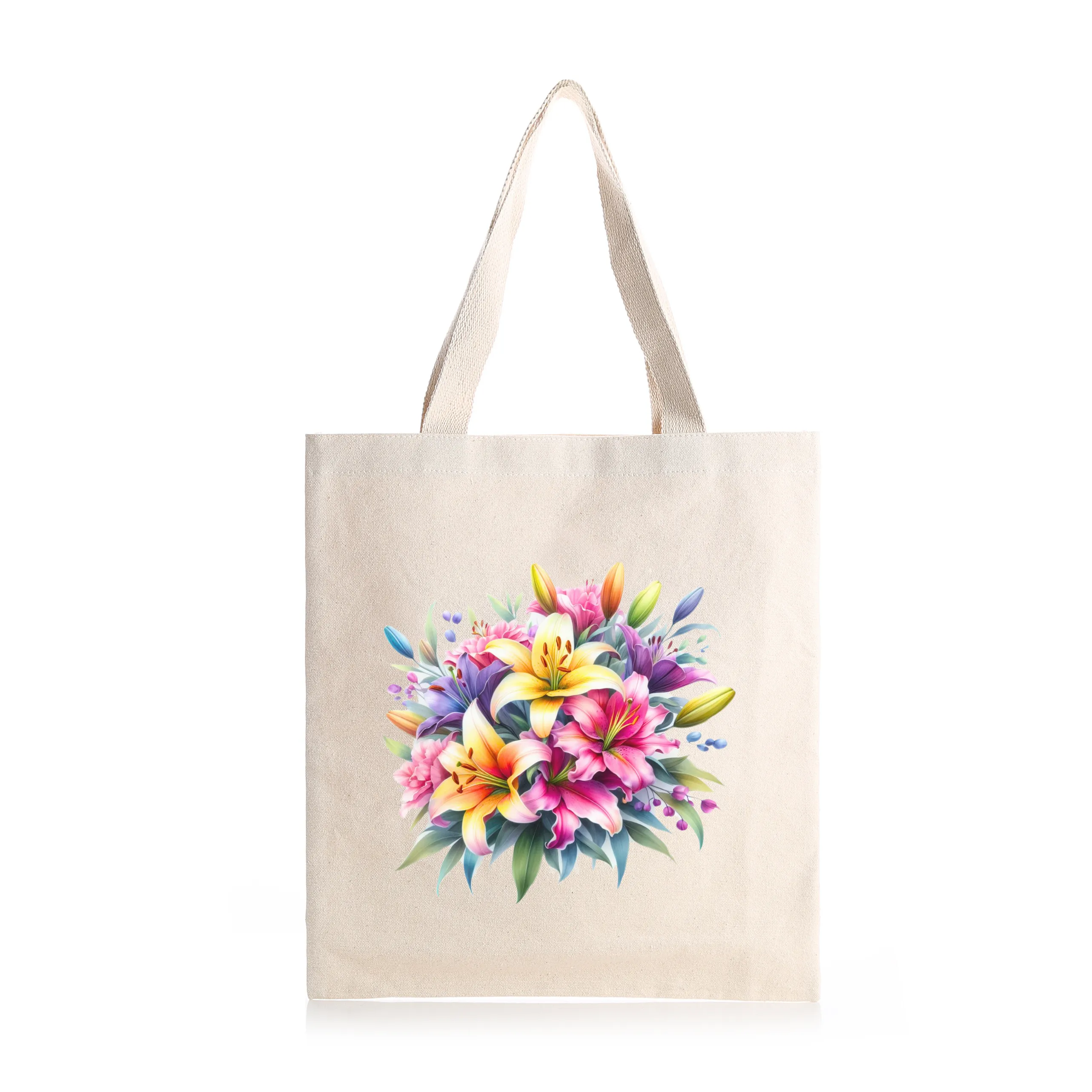 Fancy Florals - Lilies - Canvas Bag - 15" H x 15" W