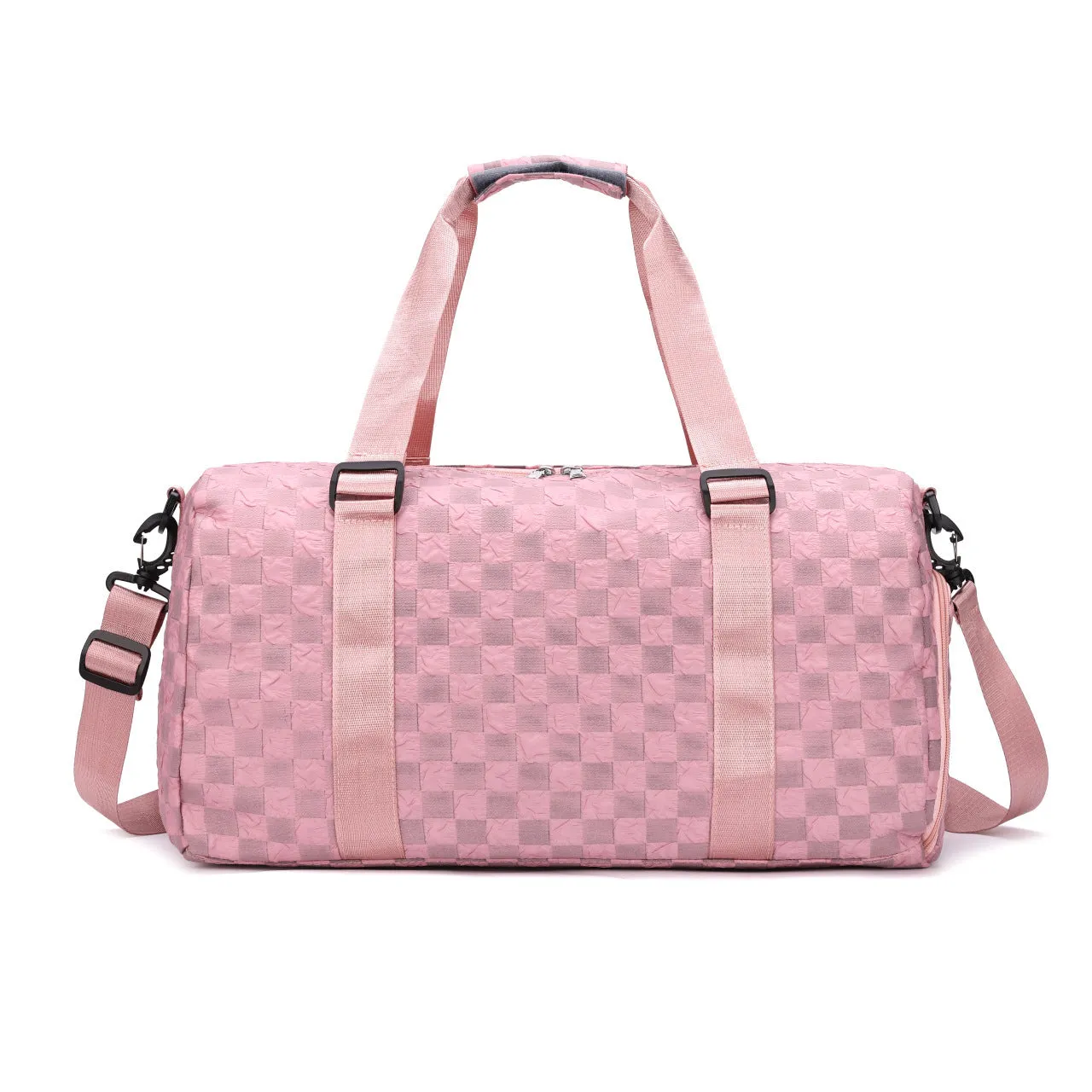 Fashion Plaid Workout Travel Bag Large Capacity Dry Wet Separation