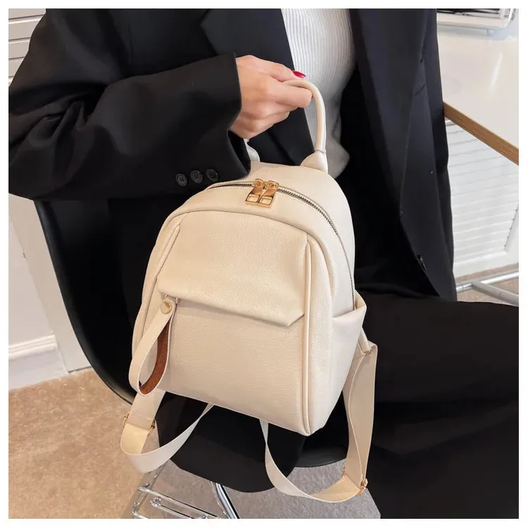 Fashion PU Backpack Soft Small Bags Women Cute Schoolbag Students