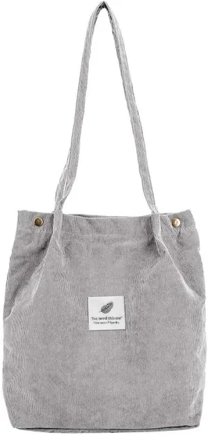 Fashion Travel Color Tote Shoulder Women Satchel Hand Bags Corduroy Bag Bag Shoulder Bags for (Grey, One Size)