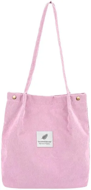 Fashion Travel Color Tote Shoulder Women Satchel Hand Bags Corduroy Bag Bag Shoulder Bags for School (One Size)