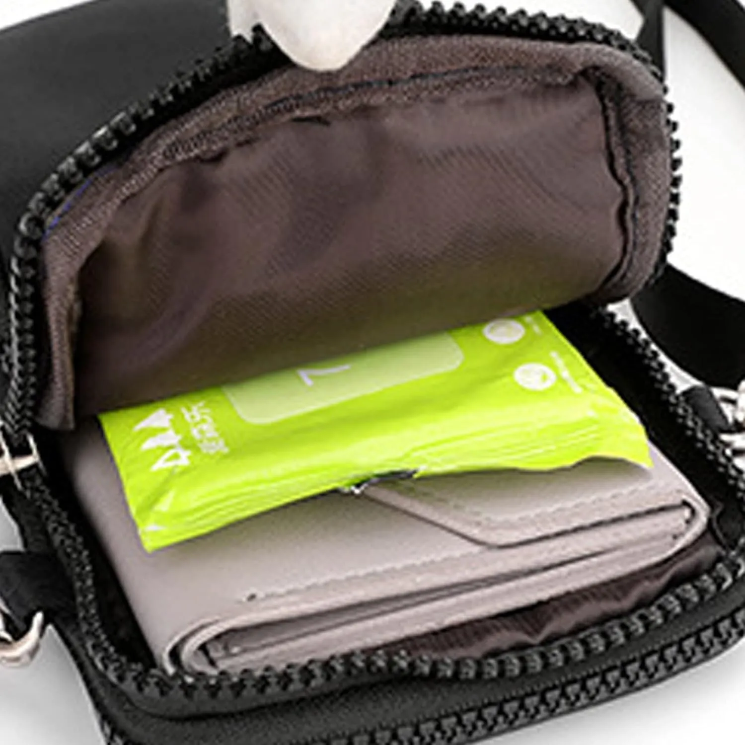 Fashion Women's Shoulder Handbag Solid Color Non Printing Zipper Messenger Bag Mobile Phone Bags Nylon (Green, One Size)
