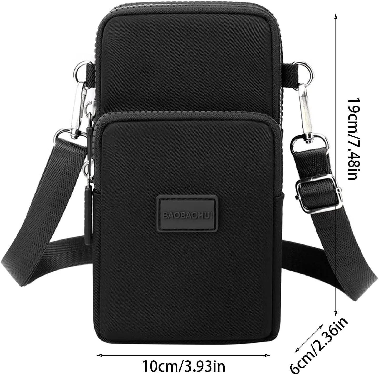 Fashion Women's Shoulder Handbag Solid Color Non Printing Zipper Messenger Bag Mobile Phone Bags Nylon (Green, One Size)