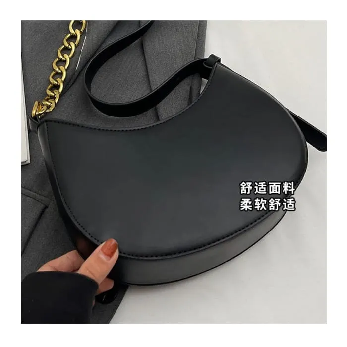 Faux Leather Hobo Bag
