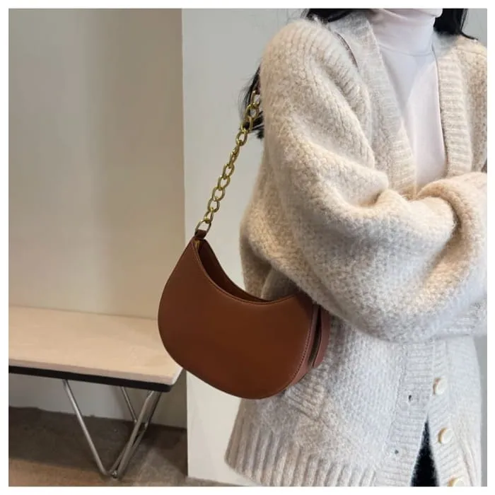 Faux Leather Hobo Bag