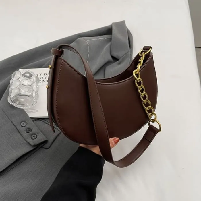Faux Leather Hobo Bag