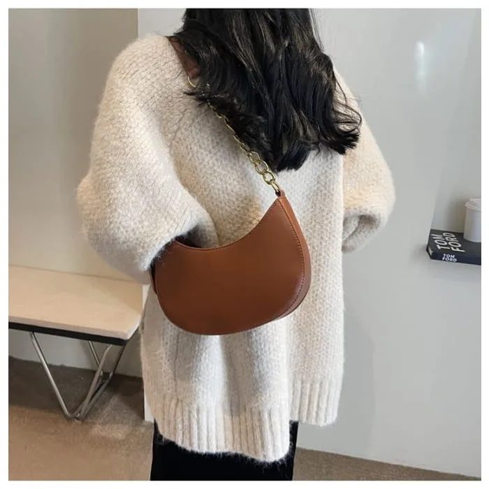 Faux Leather Hobo Bag