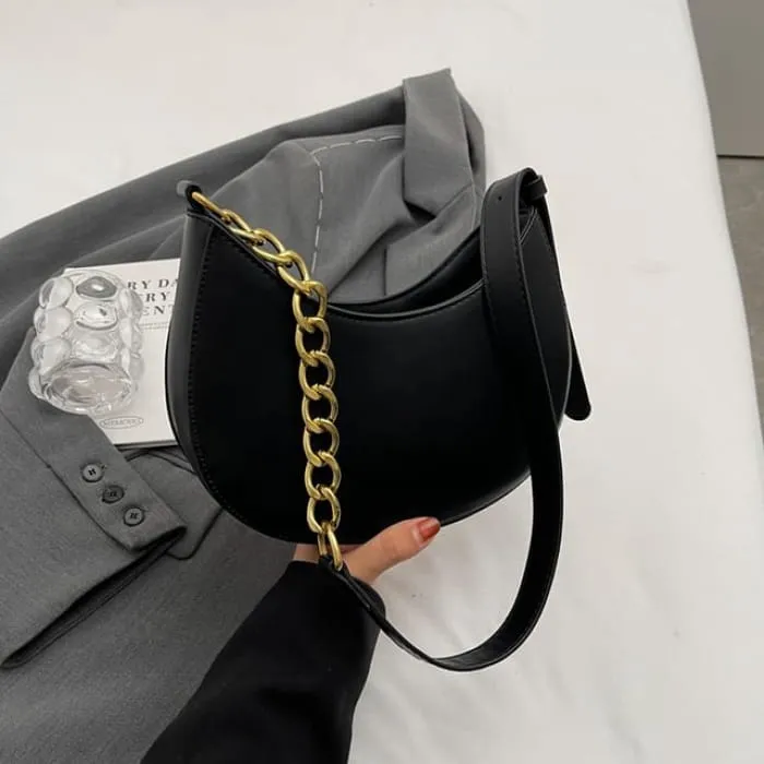Faux Leather Hobo Bag