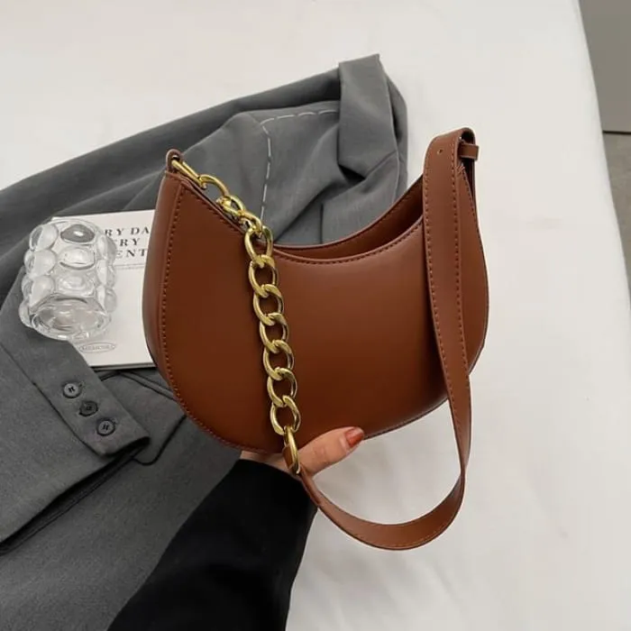 Faux Leather Hobo Bag