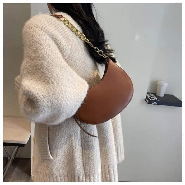 Faux Leather Hobo Bag