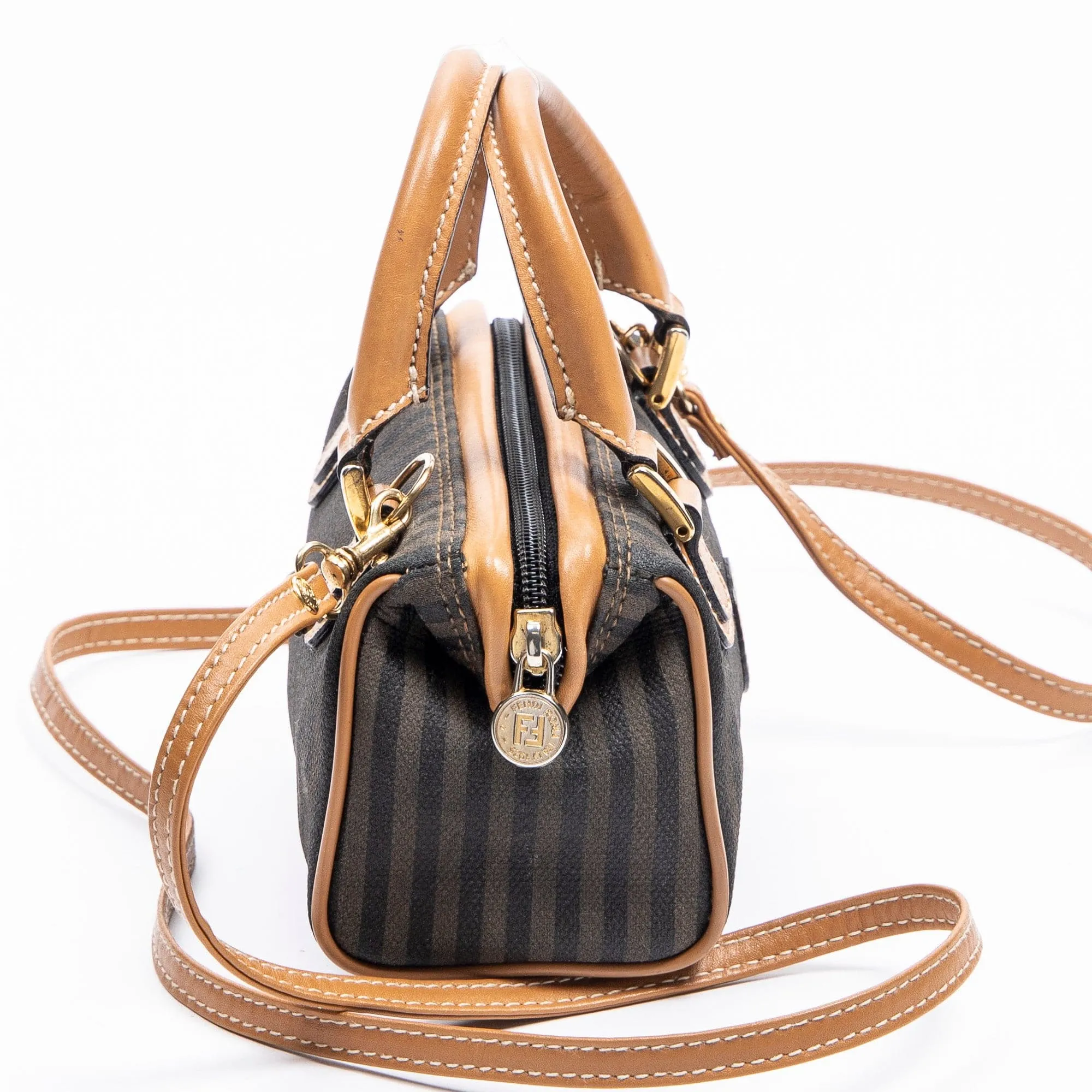 Fendi Vintage Pequin Mini Boston Shoulder Bag - AWC1615