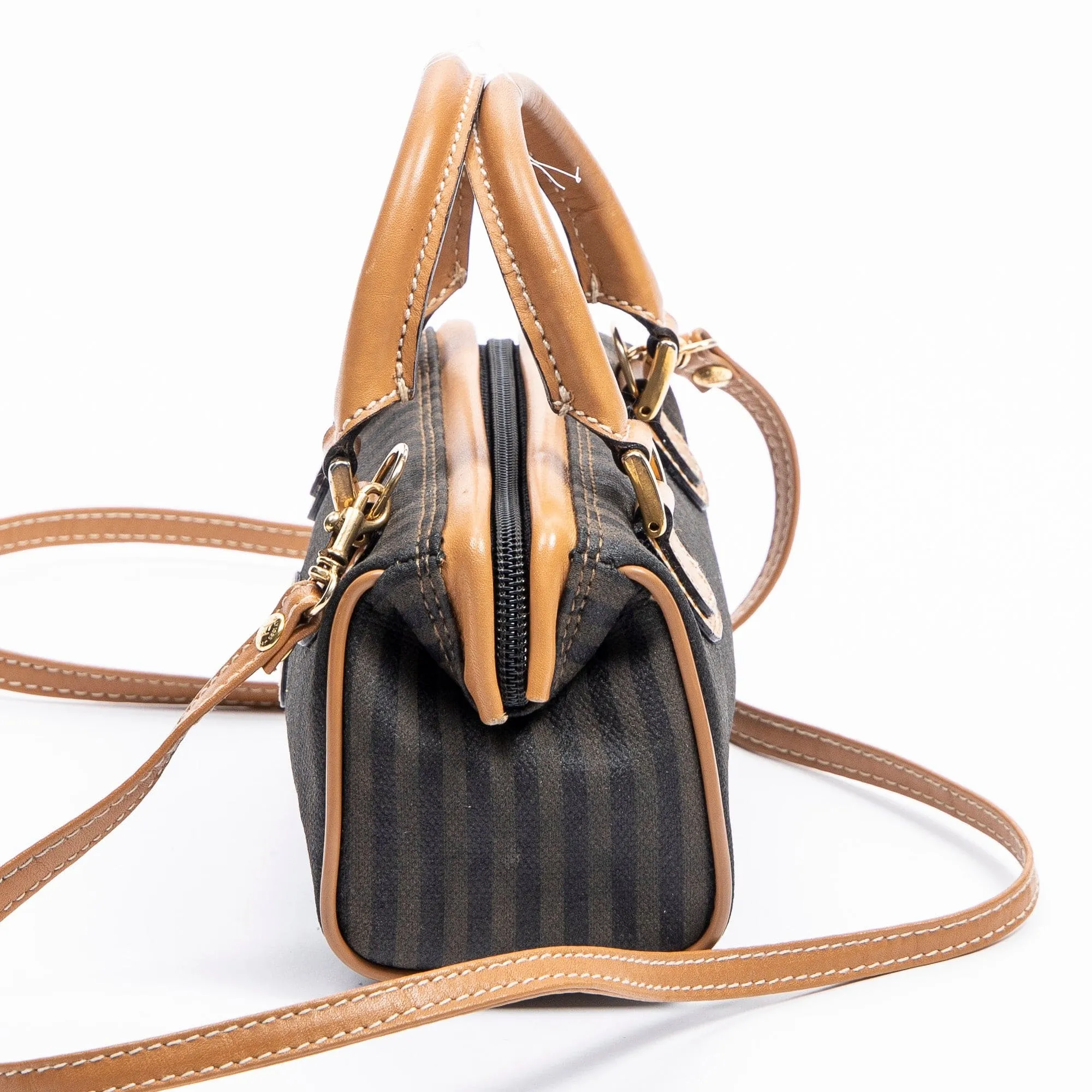 Fendi Vintage Pequin Mini Boston Shoulder Bag - AWC1615