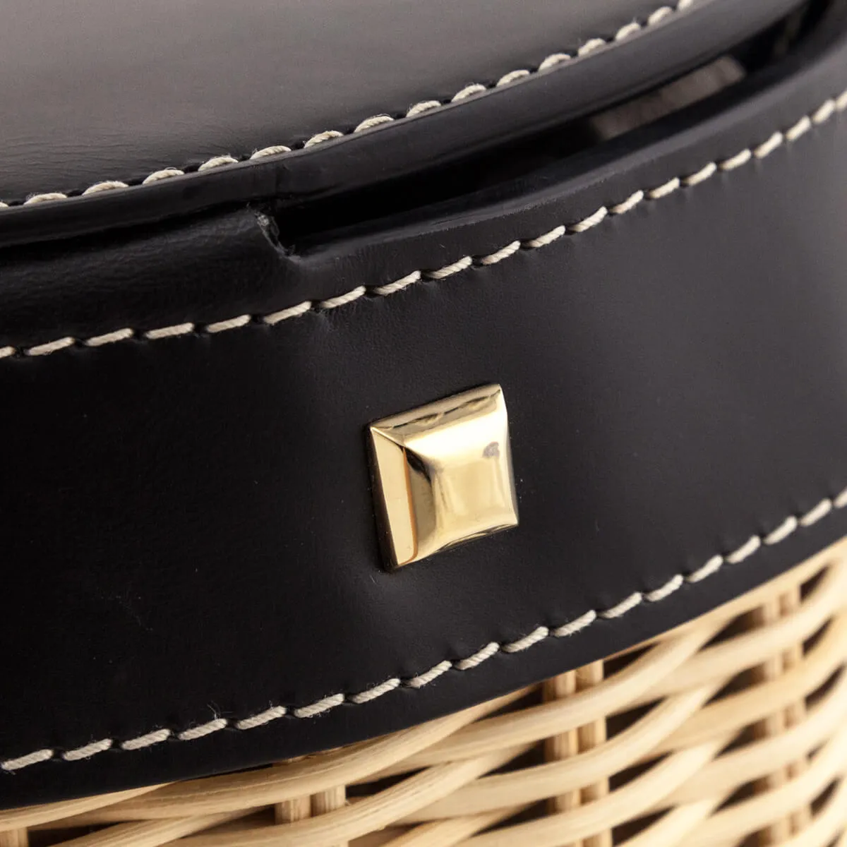 Ferragamo Black & Wicker Gancini Bucket Bag