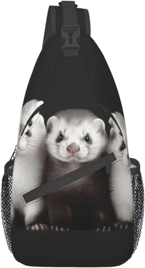 Ferrets pint Unisex Chest Bags Crossbody Sling Backpack Lightweight Daypack for Travel Hiking