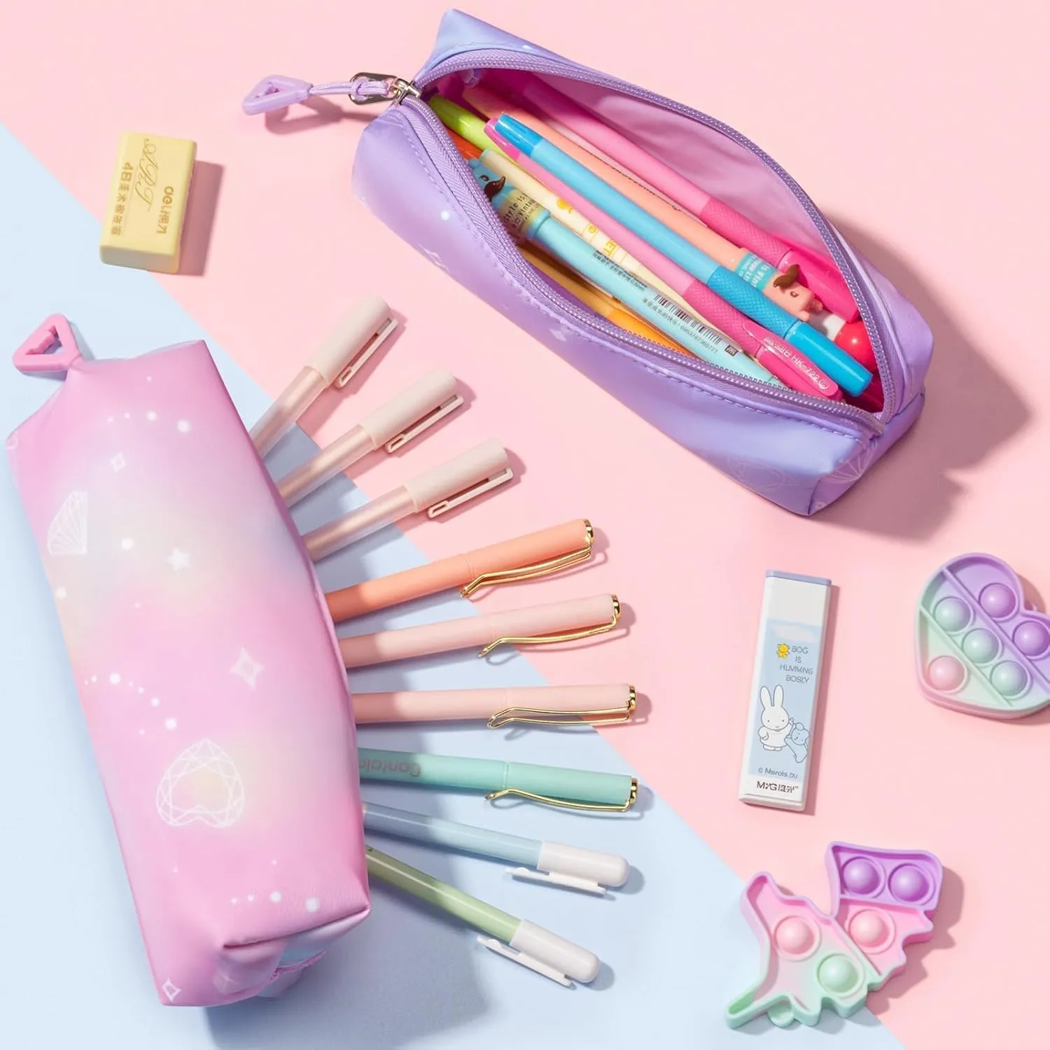 Fimibuke Girls Backpack with Lunch Box & Pencil Bag - Waterproof Kids Backpack for Ages 6  Elementary Middle School Teens, Roomy Interior & Multi-Pocket