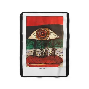 Fleece Blanket   AL BLUE DESIGNED ART FAMILY TREE