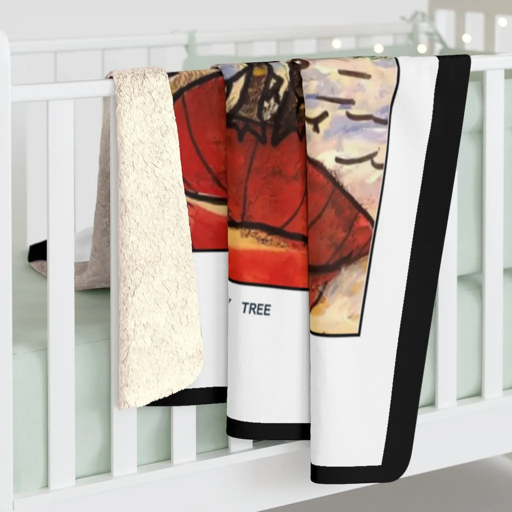Fleece Blanket   AL BLUE DESIGNED ART FAMILY TREE