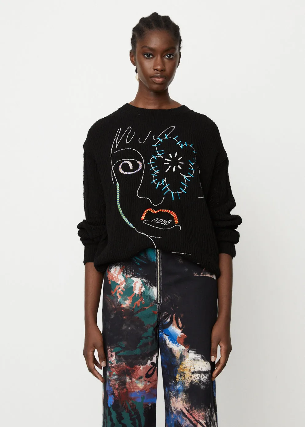 Flower Man Crew Neck Sweater