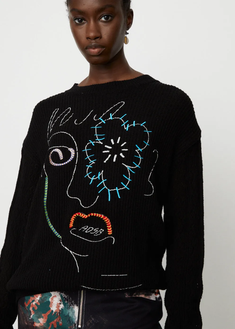 Flower Man Crew Neck Sweater