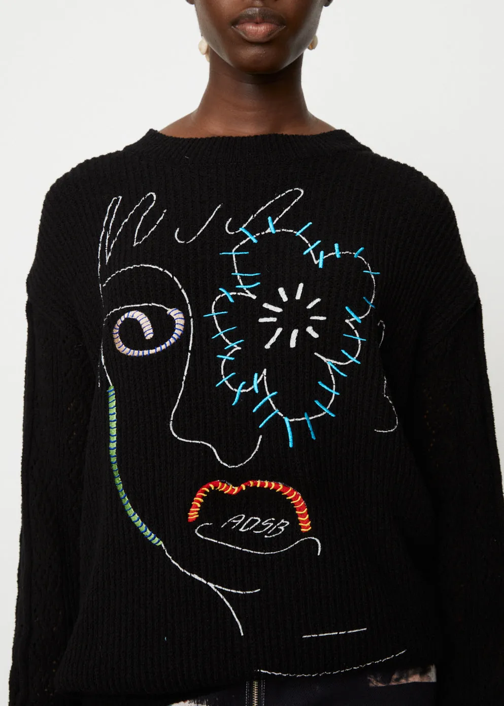 Flower Man Crew Neck Sweater