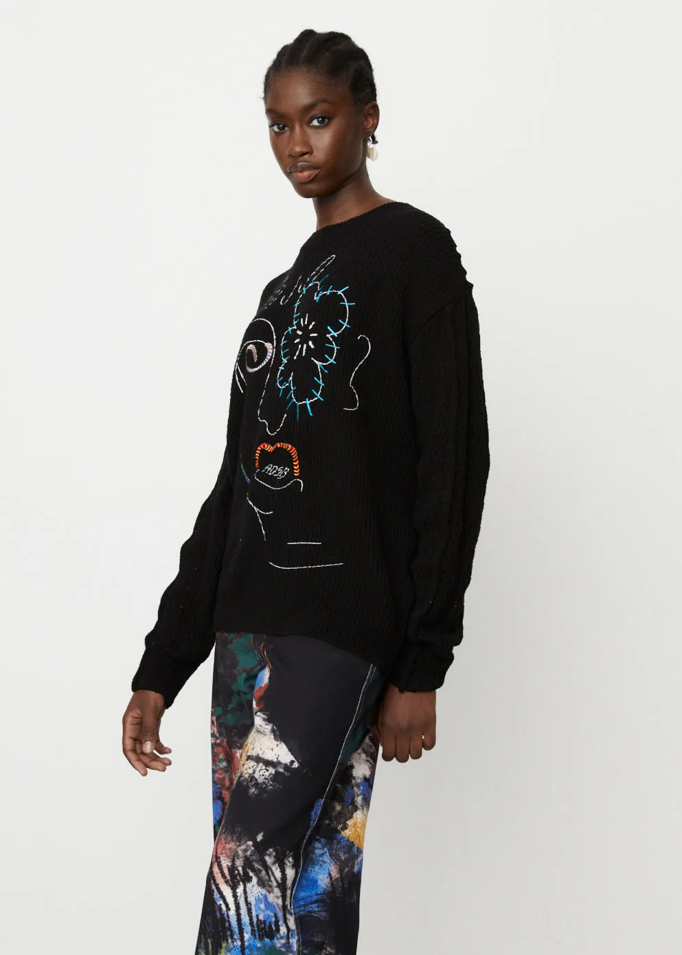 Flower Man Crew Neck Sweater
