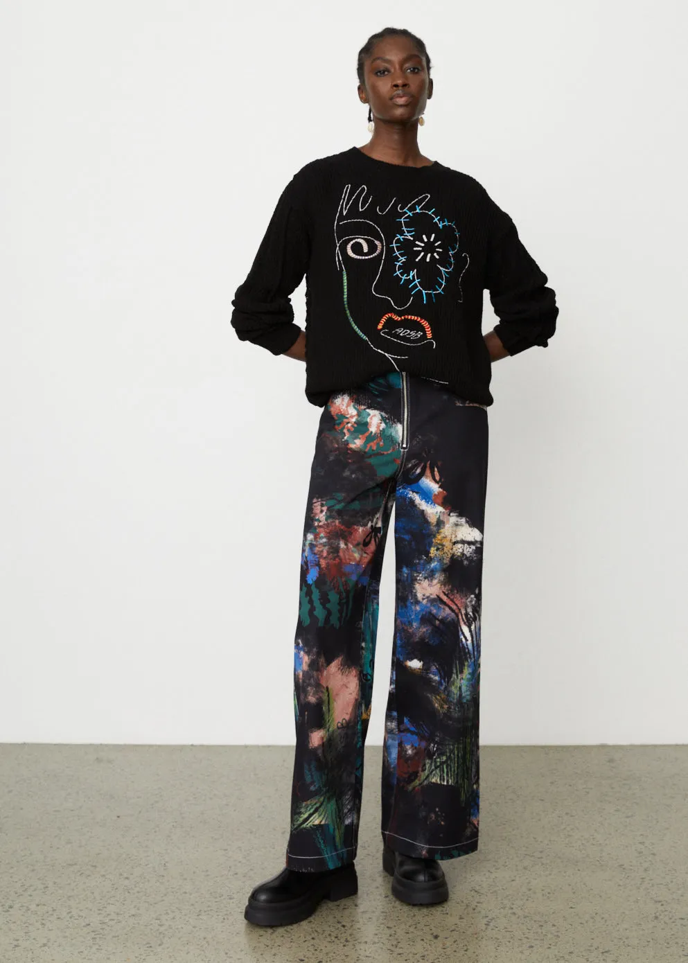 Flower Man Crew Neck Sweater