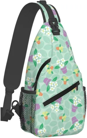 Flowers Chest Bags Crossbody Sling Bag Shoulder Bag Travel Hiking Daypack For Men Women