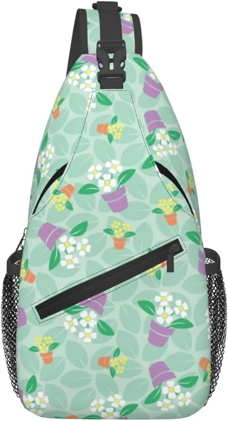 Flowers Chest Bags Crossbody Sling Bag Shoulder Bag Travel Hiking Daypack For Men Women