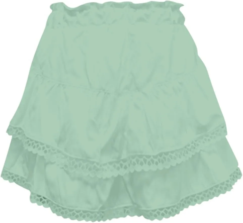 Flowy Shorts for Women Casual Boho Mini Skirts for Women High Waisted Ruffled Tiered Pleated Crochet Tennis Skorts Cute