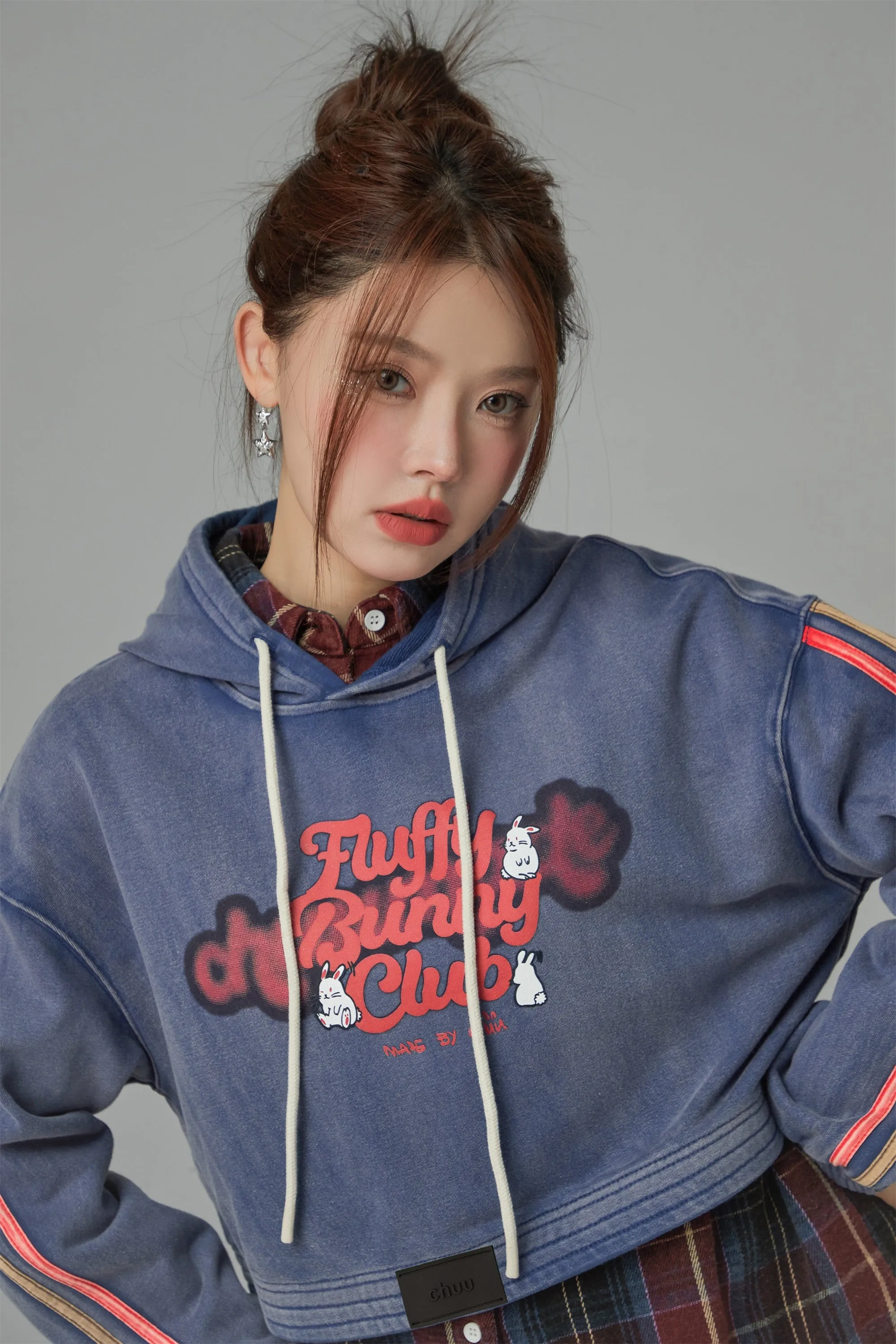Fluffy Bunny Club Crop Hoodie