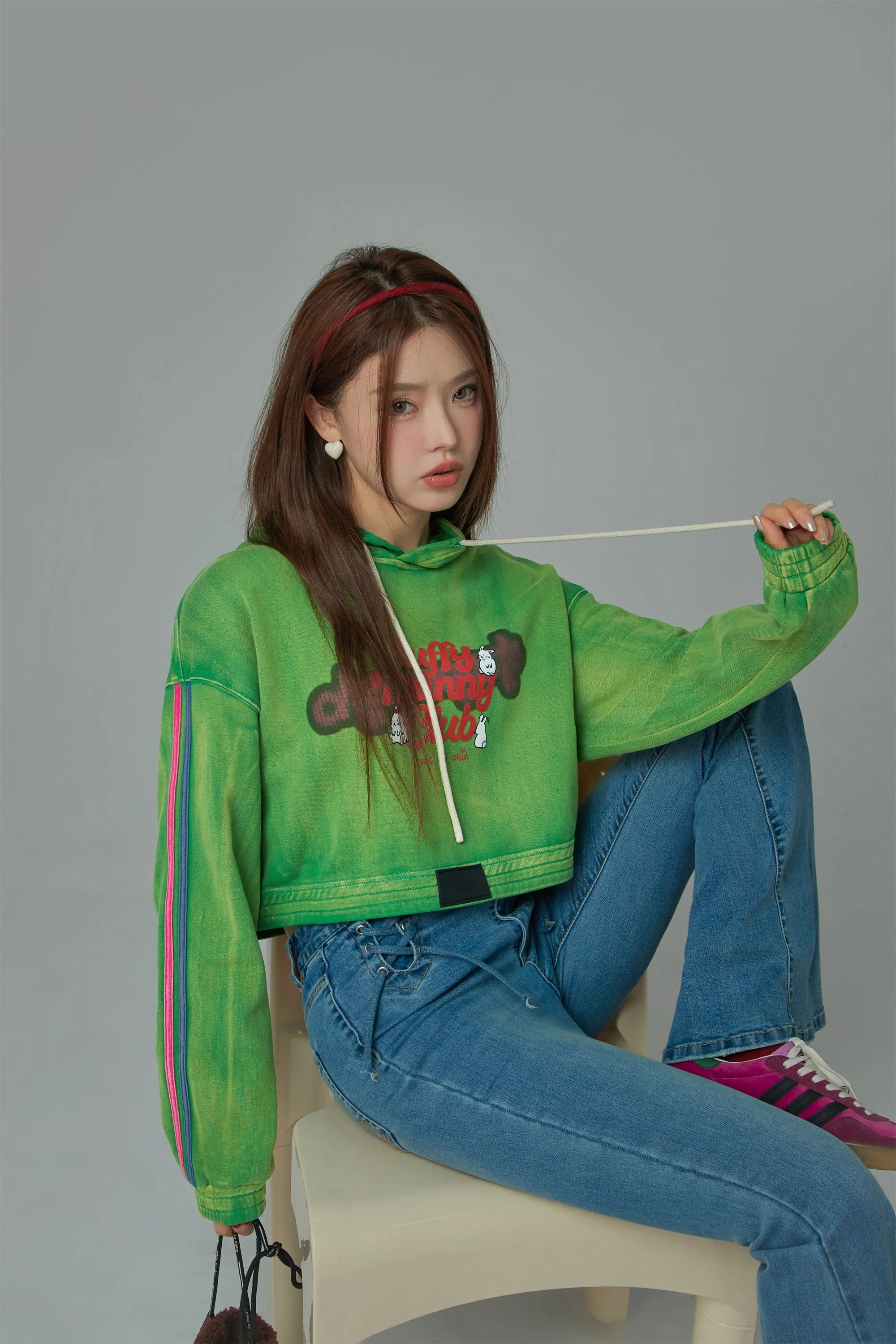 Fluffy Bunny Club Crop Hoodie