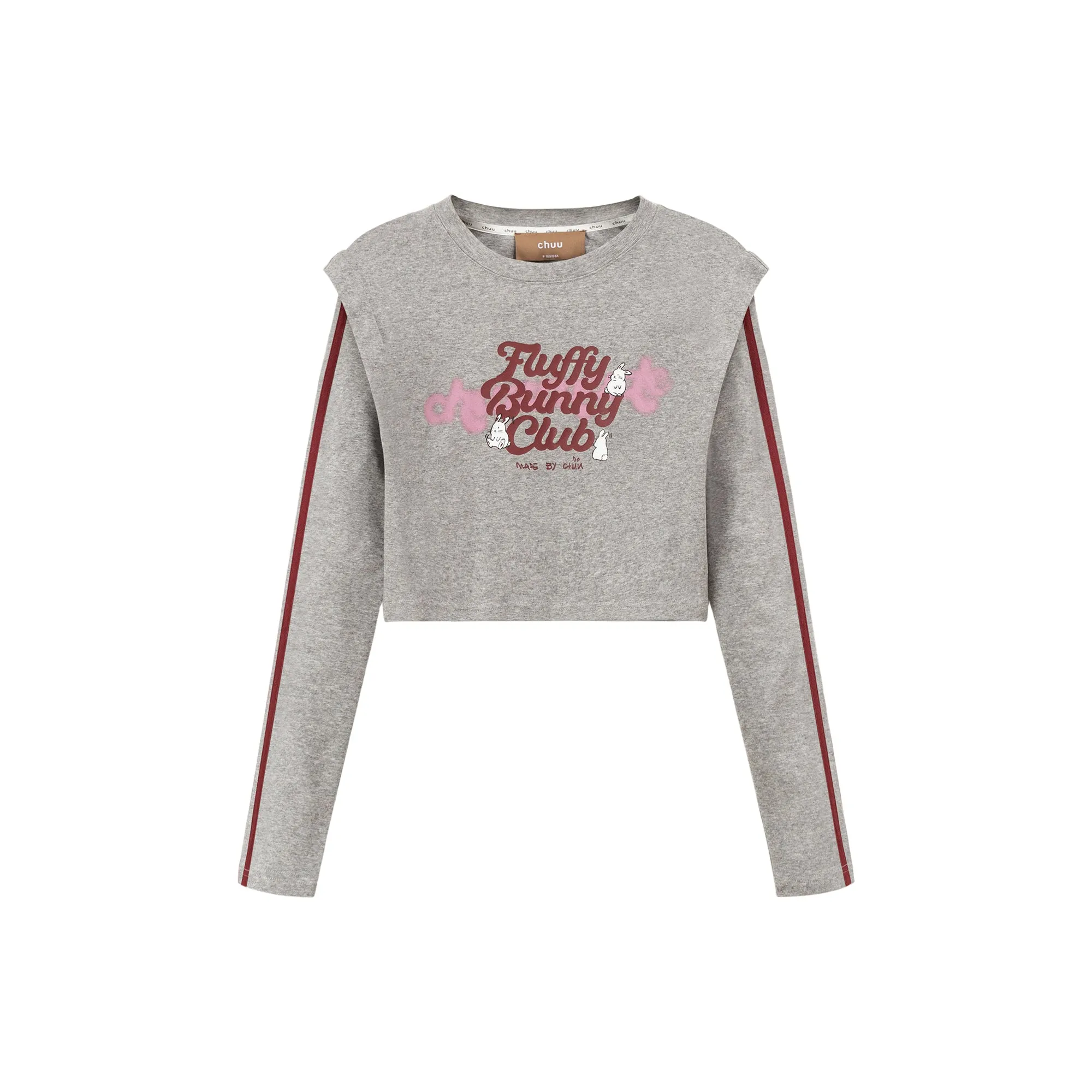 Fluffy Bunny Crop Long-Sleeves Top