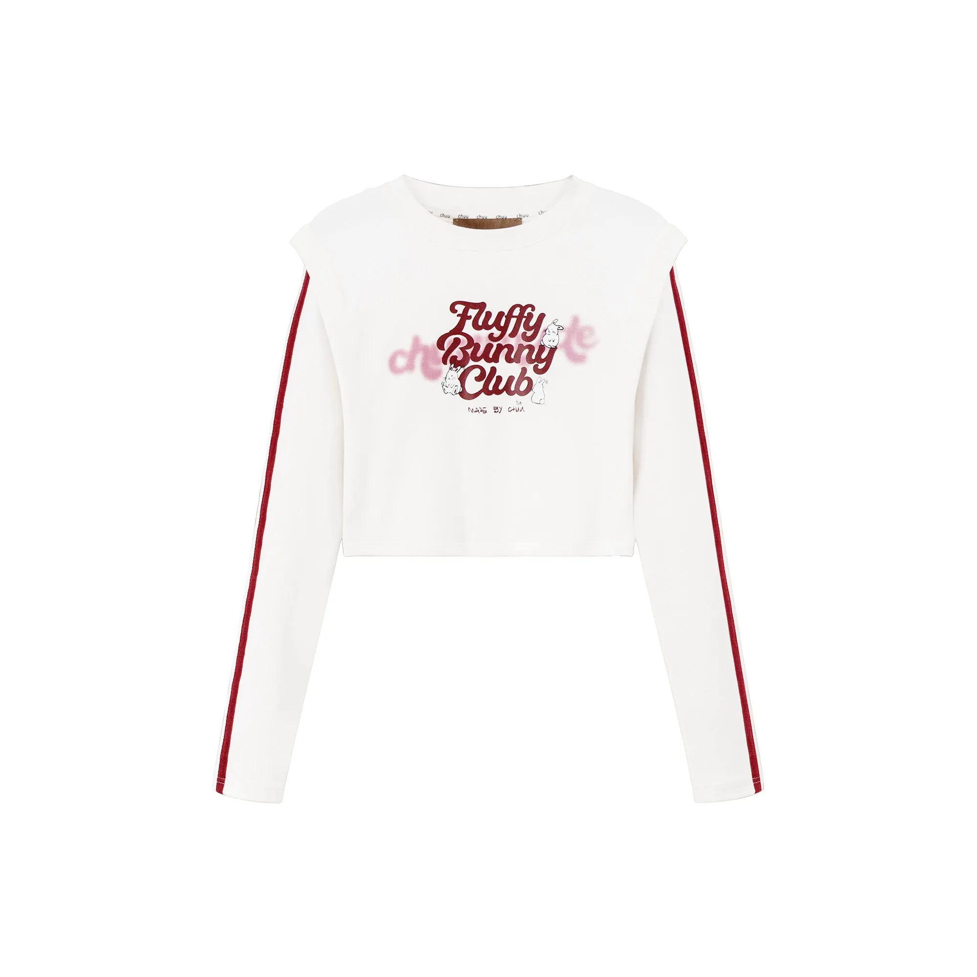 Fluffy Bunny Crop Long-Sleeves Top