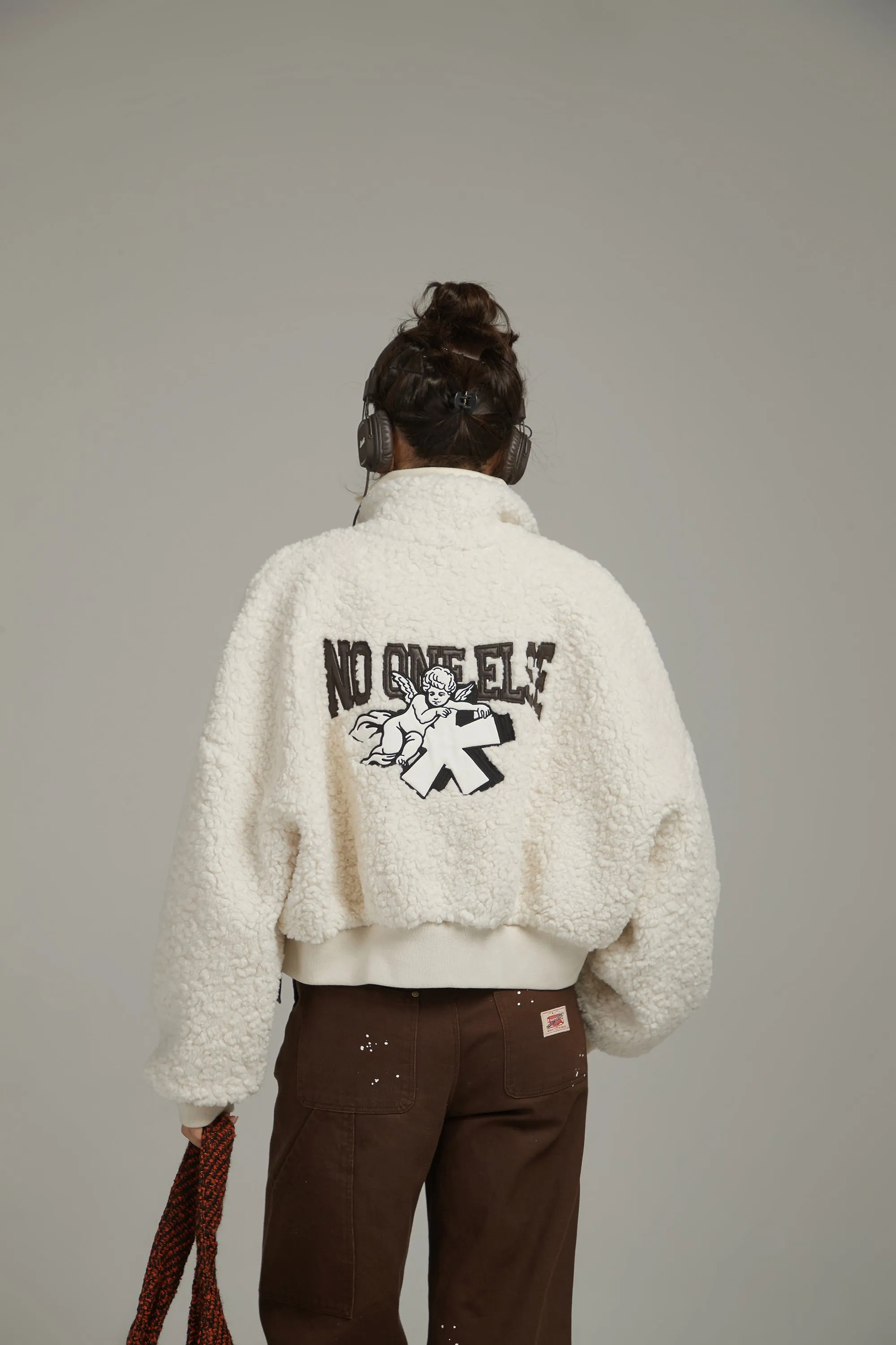 Fluffy High Neck Jacket