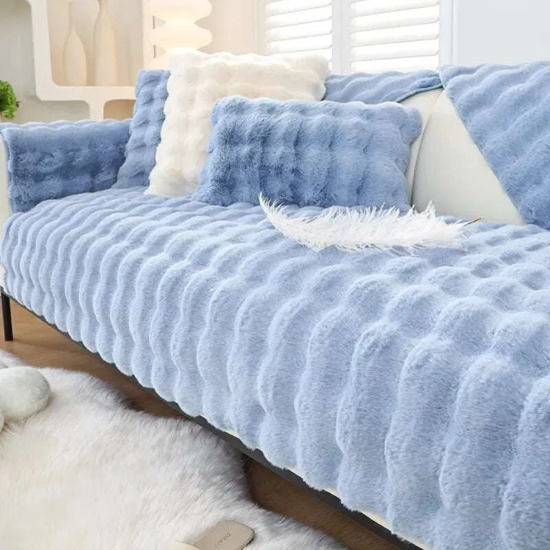 Fluffy Rabbit Plush Sofa Cover
