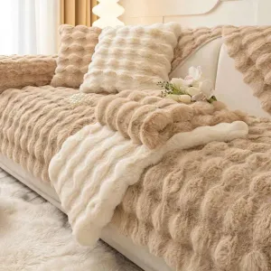 Fluffy Rabbit Plush Sofa Cover