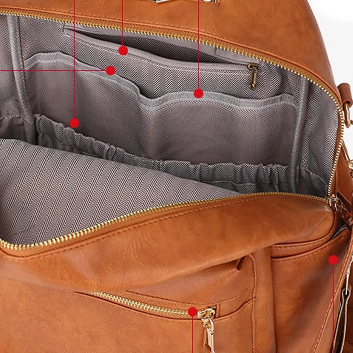 FNKDOR Women's School Backpack Travel Backpack Faux Leather Shoulder Bag Teenager Girls Multifunctional Backpack 15.4 x 14.4 x 6.3 Inches