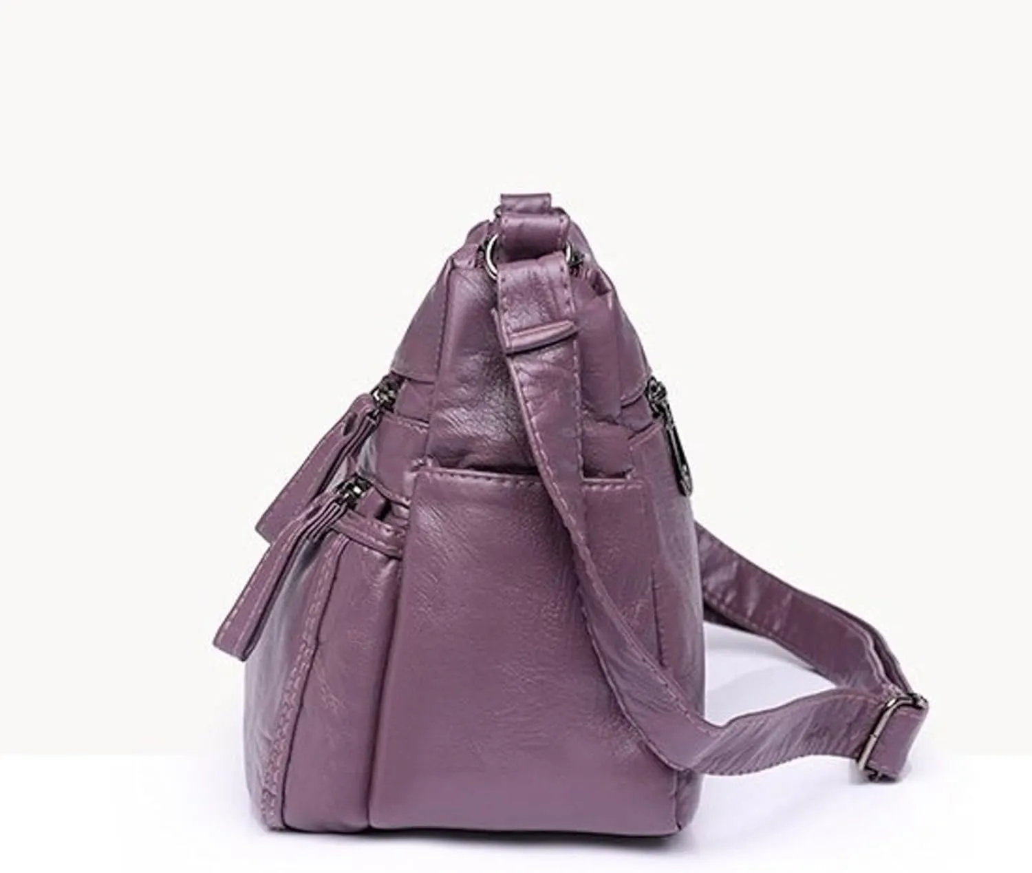 Foldie Crossbody Bags for Women Cute Hobo Tote Handbags Mini Clutch Purses with Zipper Closure Luxury Travel Bag(Purple)