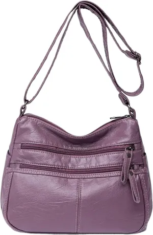 Foldie Crossbody Bags for Women Cute Hobo Tote Handbags Mini Clutch Purses with Zipper Closure Luxury Travel Bag(Purple)