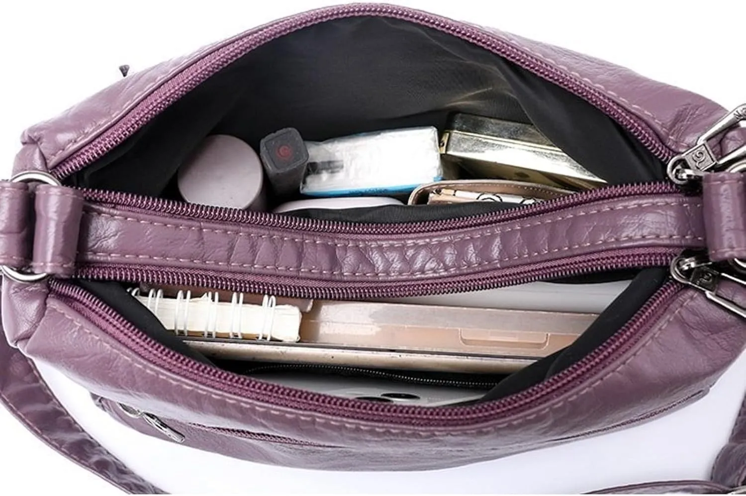 Foldie Crossbody Bags for Women Cute Hobo Tote Handbags Mini Clutch Purses with Zipper Closure Luxury Travel Bag(Purple)