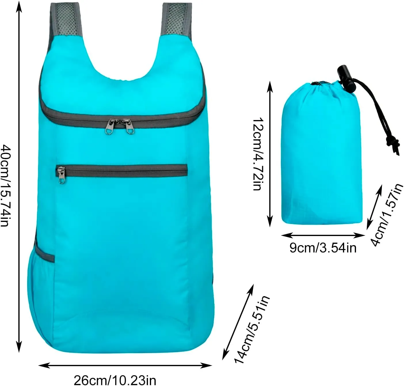 Folding Hiking Backpack Outdoor Custom Travel Bag With Sport Bag Gym Men Lightweight Sport Little (BU1, One Size)